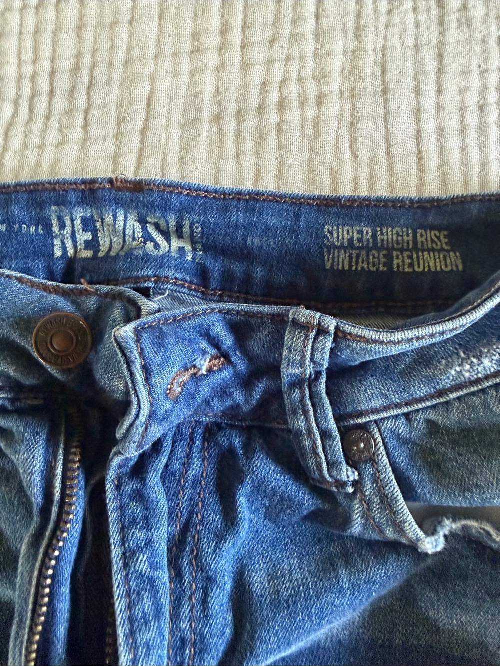 Rewash Super High Rise Vintage Reunion Jeans - Blue